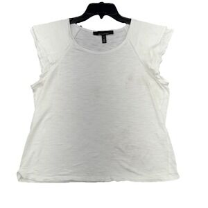 WHITE HOUSE BLACK MARKET medium sleeve tee knit top M White